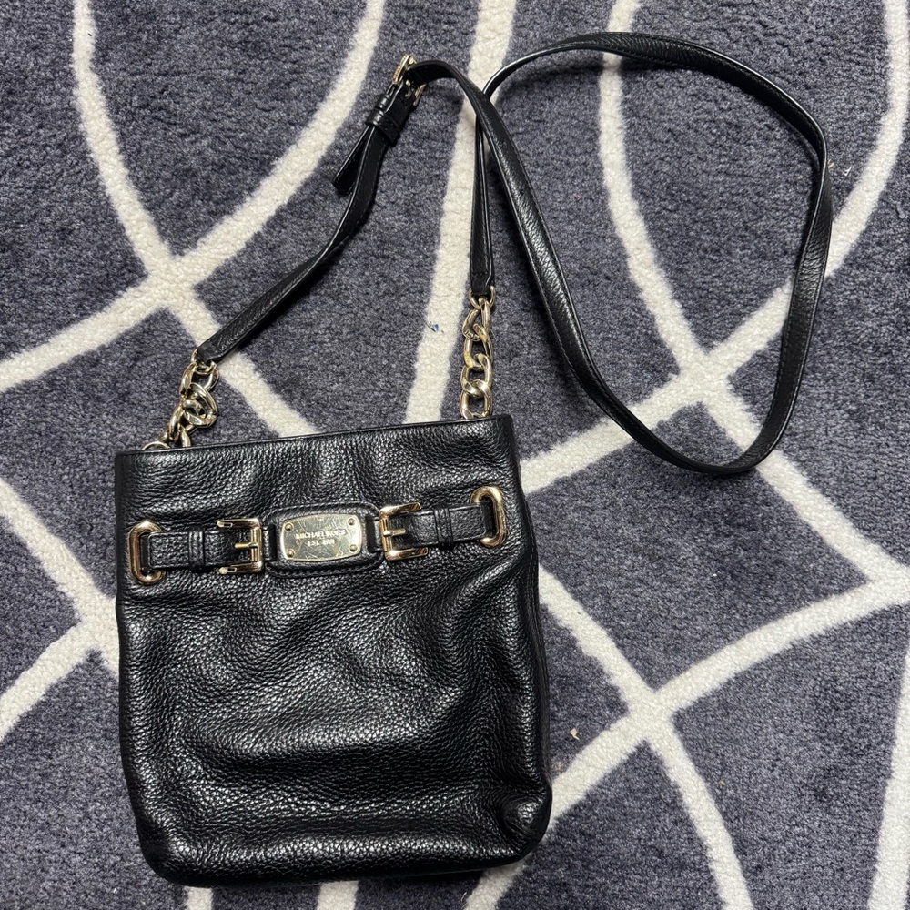 Michael Kors Black Crossbody Bag with Silver Hardware